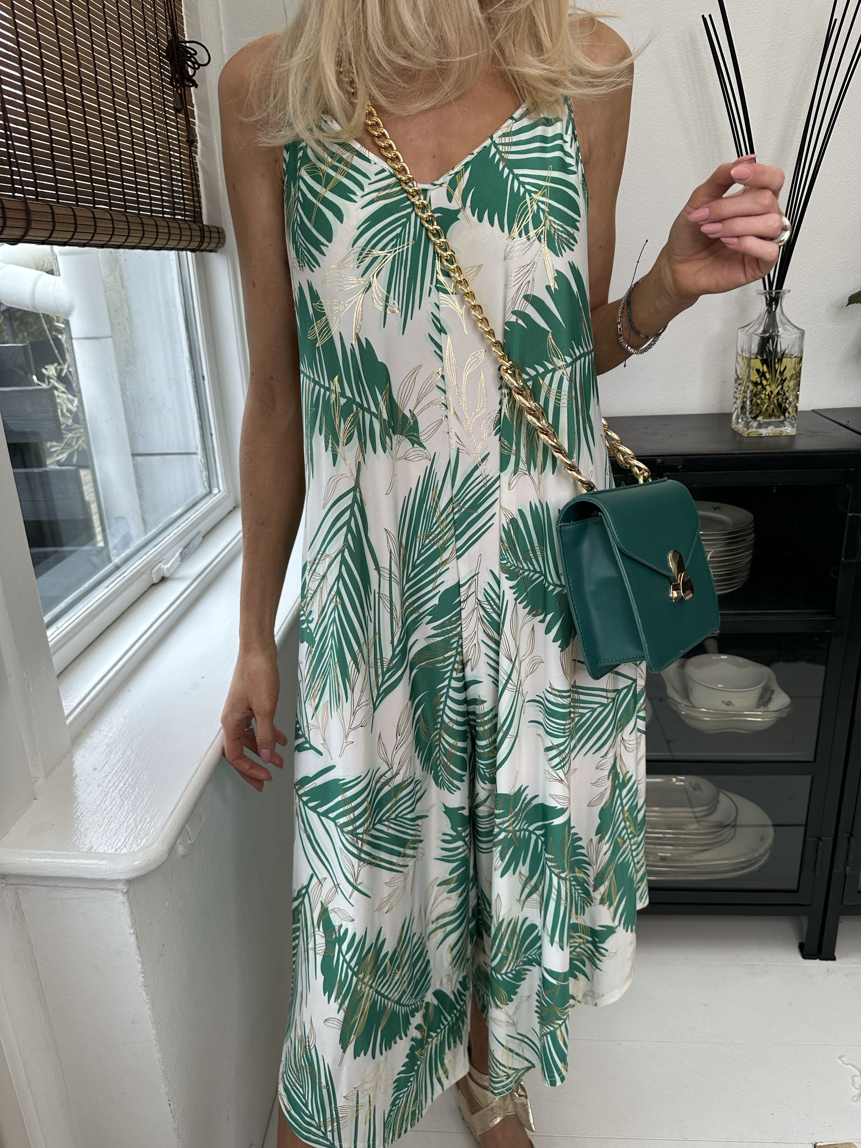 Felicia palm - Stretchig byxdräkt med vida ben